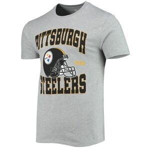 Pittsburgh Steelers Junk Food Heathered Gray Helmet T-Shirt